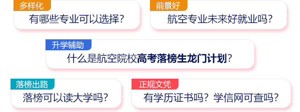 有哪些专业可以选择?航空专业未来吗?什么是航空院校高考落榜生龙门计划?落榜可以读大学吗?有学历证书吗?学信网可查吗?